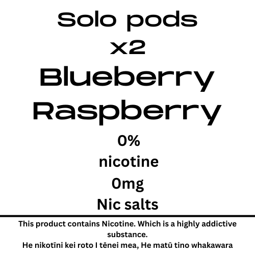 Solo Pods Blueberry Raspberry Zero Nicotine