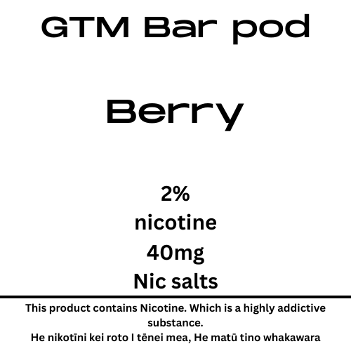 GTM Bar Triple Berries 40mg Nic Tote Pod
