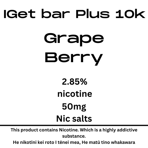 Iget Bar Plus Pod 3.0 Grape Berry 28.5mg Nicotine