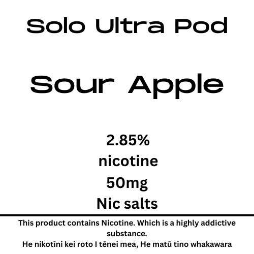 Solo Ultra Pod Sour Apple 28.5mg/ml Nicotine