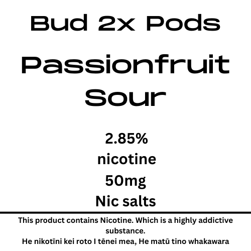 Bud Passionfruit Sour 8000puffs 28mg Tote Nic 2 pods 