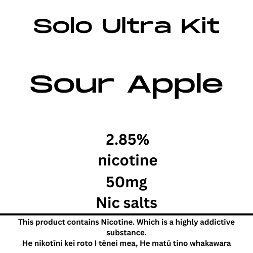 Solo Ultra Kit Sour Apple 28.5mg/ml Nicotine Strength