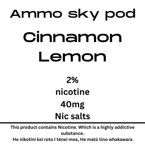 Ammo Sky Pod Cinnamon Lemon 20mg/ml Nicotine