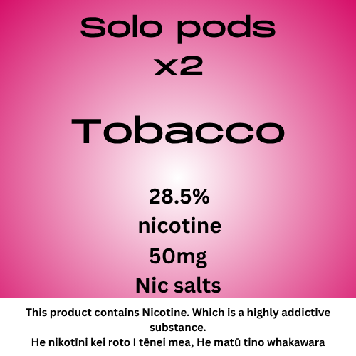 Solo Pods Tobacco 2.85% Nicotine (New SKU)
