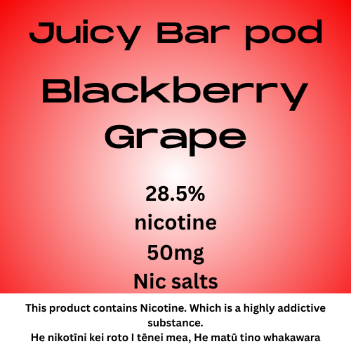 Juicy Bar Pod  Blackberry Grape 50mg Nic Salt