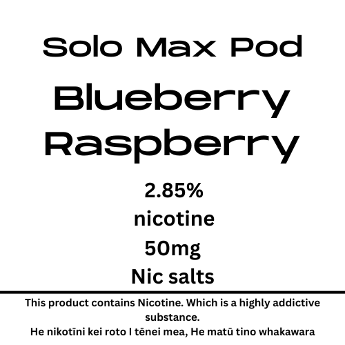 Solo MAX Pod Blueberry Raspberry 28.5mg Nicotine
