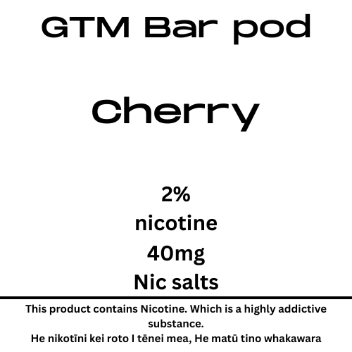 GTM Bar Cherry Ice Pod 40mg nic tote