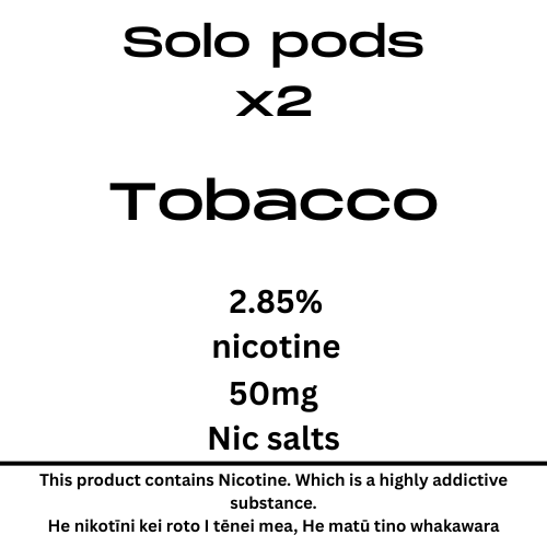 Solo Pods Tobacco 2.85% Nicotine (New SKU)
