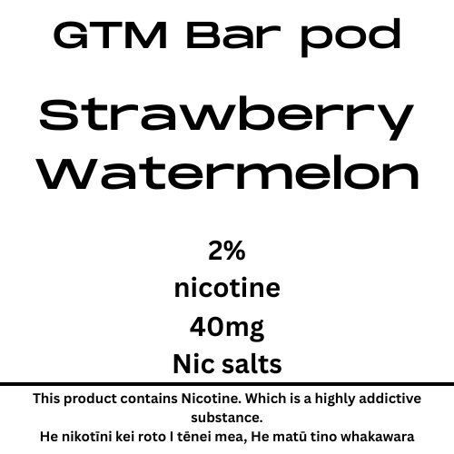 GTM Bar Strawberry Watermelon 40mg Nic Salt Pod