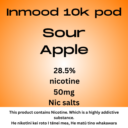Inmood 10k Sour Apple 40mg Nic Salt Pod