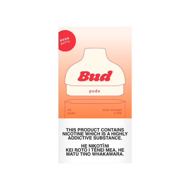 Bud Sour Orange 8000puffs 28mg Nic Salt 2 pods