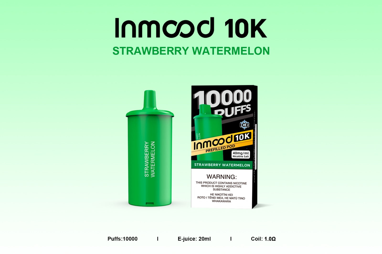 Inmood 10k Strawberry Watermelon 40mg Nic Salt Pod
