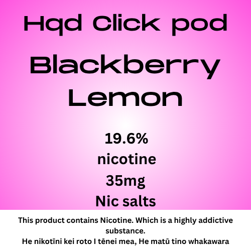 Hqd Click Pod Blackberry Lemon 35mg Nic Salt
