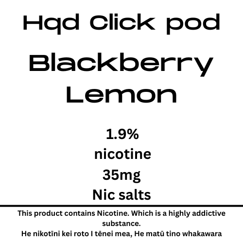 Hqd Click Pod Blackberry Lemon 35mg Nic Salt
