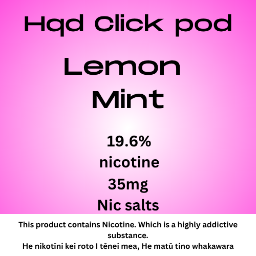 HQD Click Pod Lemon Mint 35mg Nic Salt