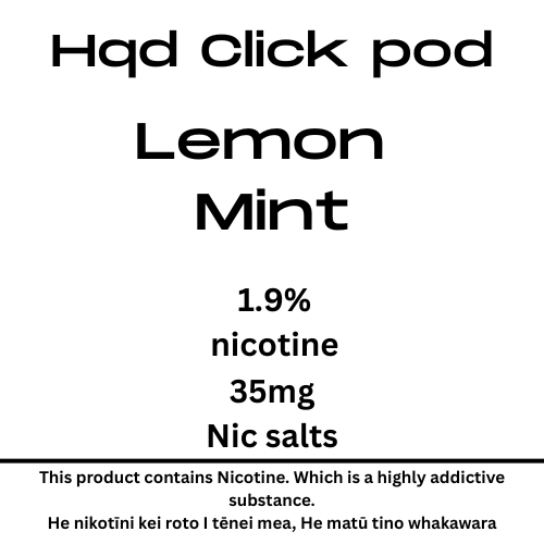 HQD Click Pod Lemon Mint 35mg Nic Salt