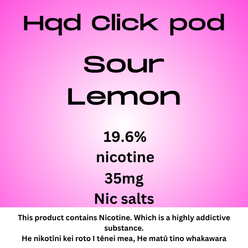 Hqd Click Pod Sour Lemon 35mg Nic Tote