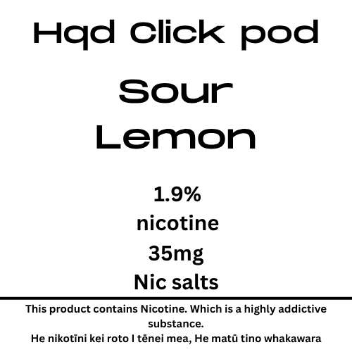 Hqd Click Pod Sour Lemon 35mg Nic Salt