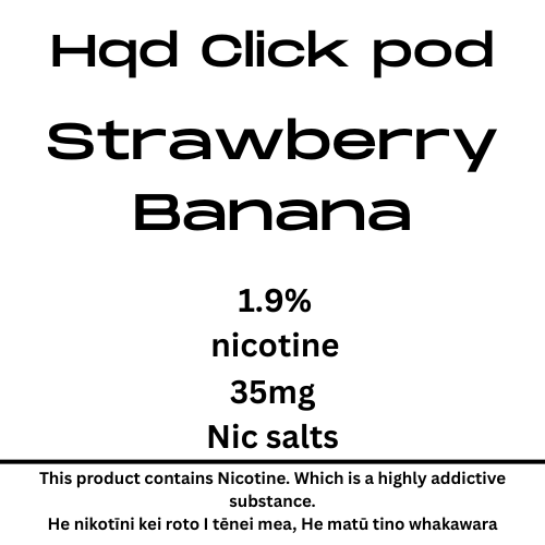 HQD Click Pod Strawberry Banana 35mg Nic Salt