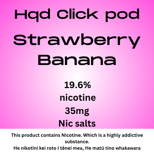 HQD Click Pod Strawberry Banana 35mg Nic Salt