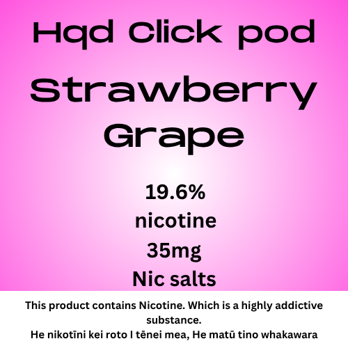 HQD Click Pod Strawberry Grape 35mg Nic Salt