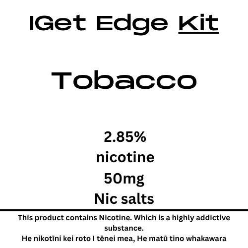 Iget Edge Kit Tobacco 28.5mg/ml Nicotine